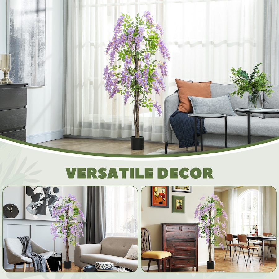 Image 917243_ALTMORE5.jpg, Product 917-243 / Price $101.84, HOMCOM 5.9FT Artificial Wisteria Tree with Natural Wood Purple from HOMCOM on TSC.ca's Home & Garden department