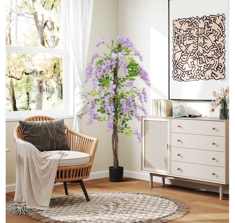 Image 917243_ALTMORE7.jpg, Product 917-243 / Price $109.99, HOMCOM 5.9FT Artificial Wisteria Tree with Natural Wood Purple from HOMCOM on TSC.ca's Home & Garden department