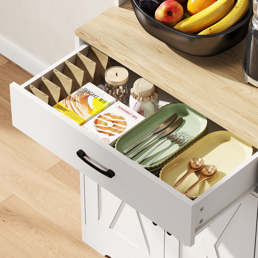 Image 917247_ALTMORE8.jpg, Product 917-247 / Price $289.99, HOMCOM Kitchen Pantry, 6 Doors, 2 Drawers, Rustic Kitchen Cabinet White from HOMCOM on TSC.ca's Home & Garden department