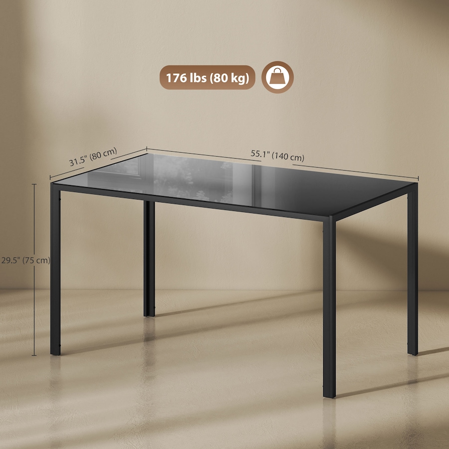 Image 917266_ALTMORE2.jpg, Product 917-266 / Price $139.99, HOMCOM Rectangular Dining Table, Tempered Glass Kitchen Table w/ Steel Legs from HOMCOM on TSC.ca's Home & Garden department