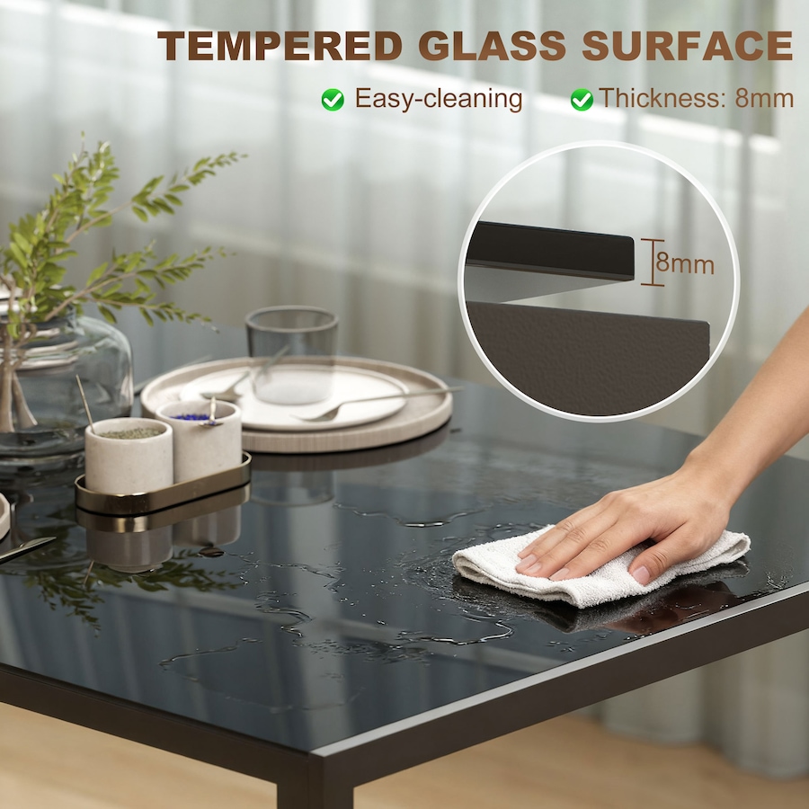 Image 917266_ALTMORE3.jpg, Product 917-266 / Price $139.99, HOMCOM Rectangular Dining Table, Tempered Glass Kitchen Table w/ Steel Legs from HOMCOM on TSC.ca's Home & Garden department