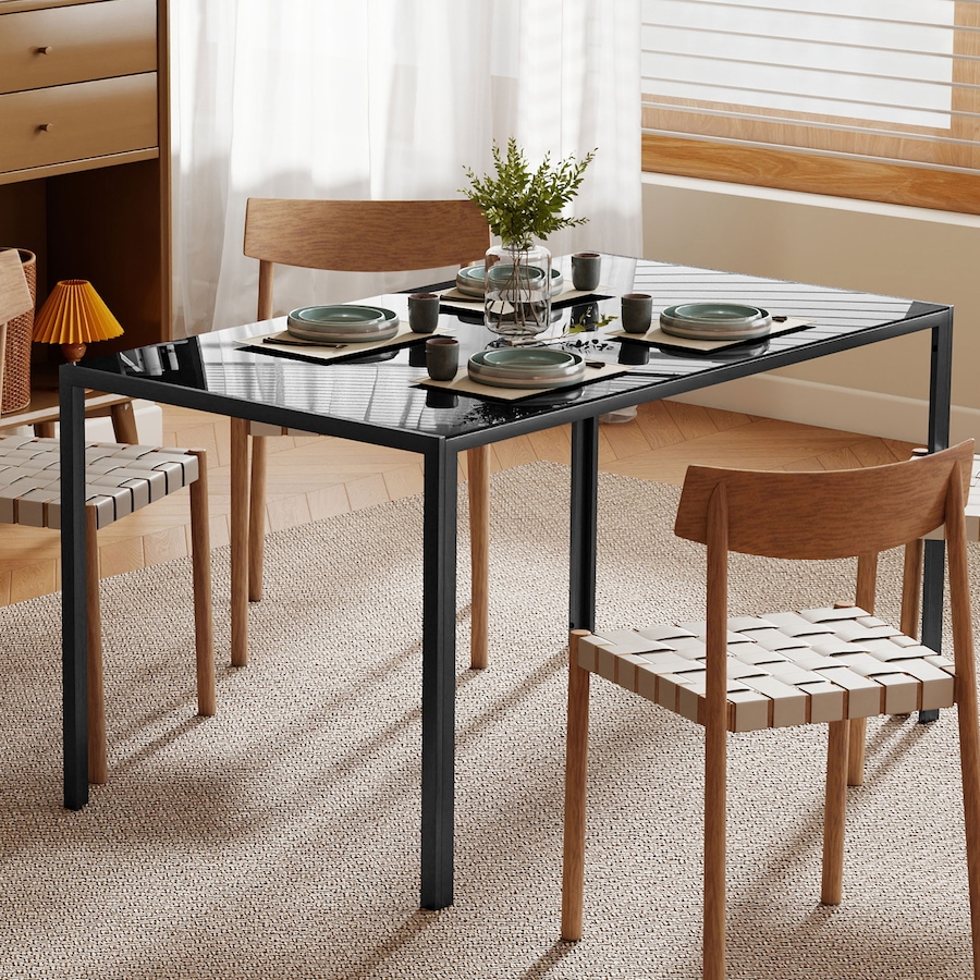 Image 917266_ALTMORE5.jpg, Product 917-266 / Price $139.99, HOMCOM Rectangular Dining Table, Tempered Glass Kitchen Table w/ Steel Legs from HOMCOM on TSC.ca's Home & Garden department
