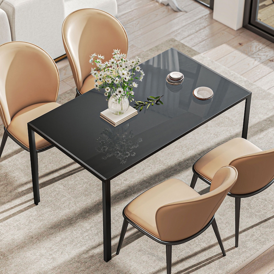 Image 917266_ALTMORE6.jpg, Product 917-266 / Price $139.99, HOMCOM Rectangular Dining Table, Tempered Glass Kitchen Table w/ Steel Legs from HOMCOM on TSC.ca's Home & Garden department