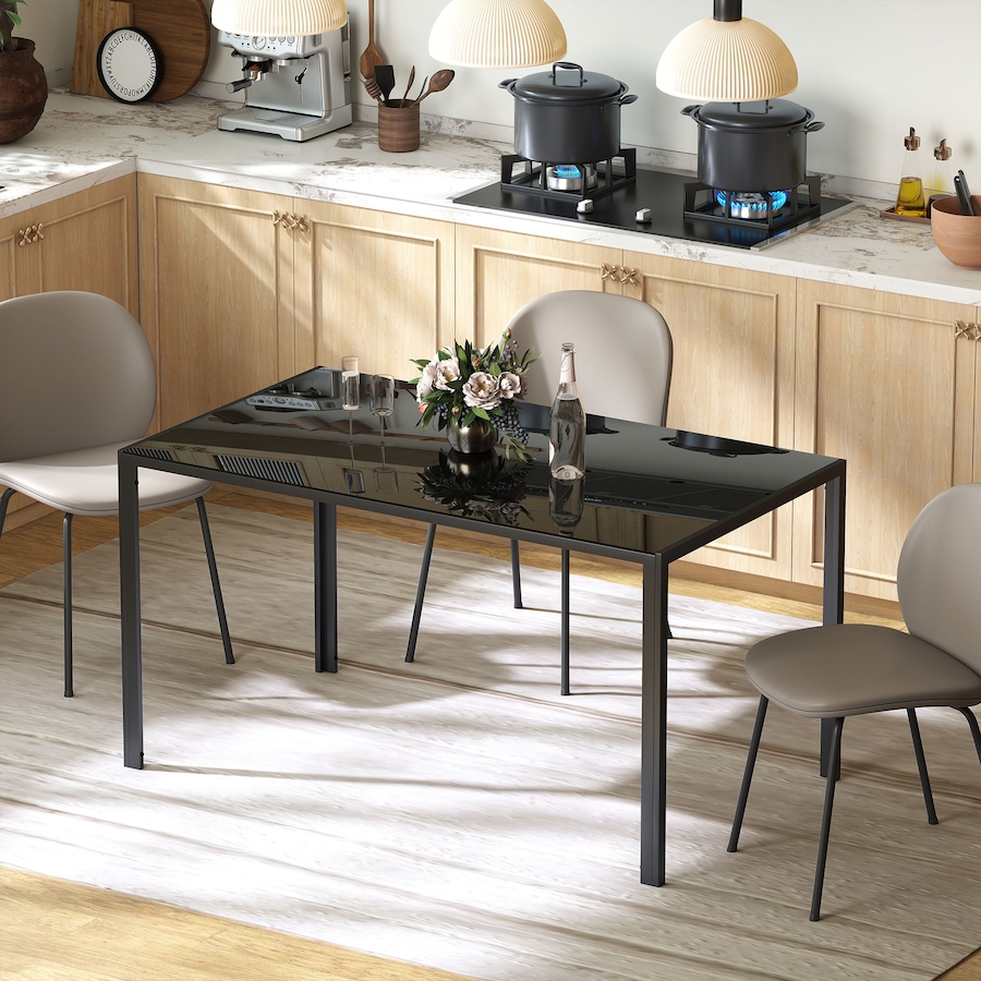 Image 917266_ALTMORE7.jpg, Product 917-266 / Price $139.99, HOMCOM Rectangular Dining Table, Tempered Glass Kitchen Table w/ Steel Legs from HOMCOM on TSC.ca's Home & Garden department