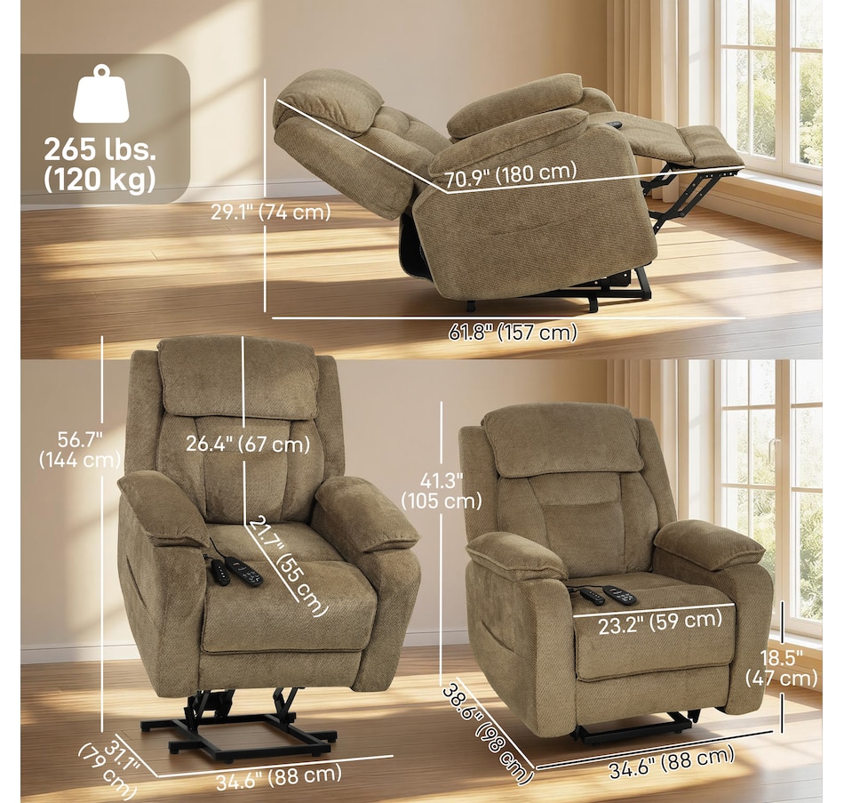 Image 917332_ALTMORE2.jpg, Product 917-332 / Price $539.99 - $549.99, HOMCOM Massage Power Lift Recliner Chair for Elderly Reclining Chair from HOMCOM on TSC.ca's Home & Garden department