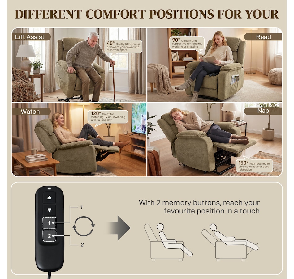 Image 917332_ALTMORE3.jpg, Product 917-332 / Price $539.99 - $549.99, HOMCOM Massage Power Lift Recliner Chair for Elderly Reclining Chair from HOMCOM on TSC.ca's Home & Garden department