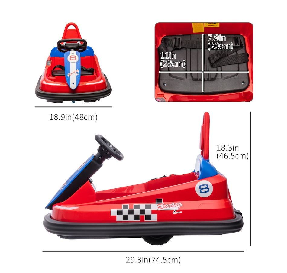 Image 917340_ALTMORE2.jpg, Product 917-340 / Price $129.99, Aosom 6V 360° Rotation Kids Bumper Car w/ Music, Horn and Lights Red from Aosom on TSC.ca's Toys & Hobbies department