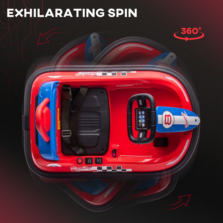 Image 917340_ALTMORE3.jpg, Product 917-340 / Price $132.99, Aosom 6V 360° Rotation Kids Bumper Car w/ Music, Horn and Lights Red from Aosom on TSC.ca's Toys & Hobbies department