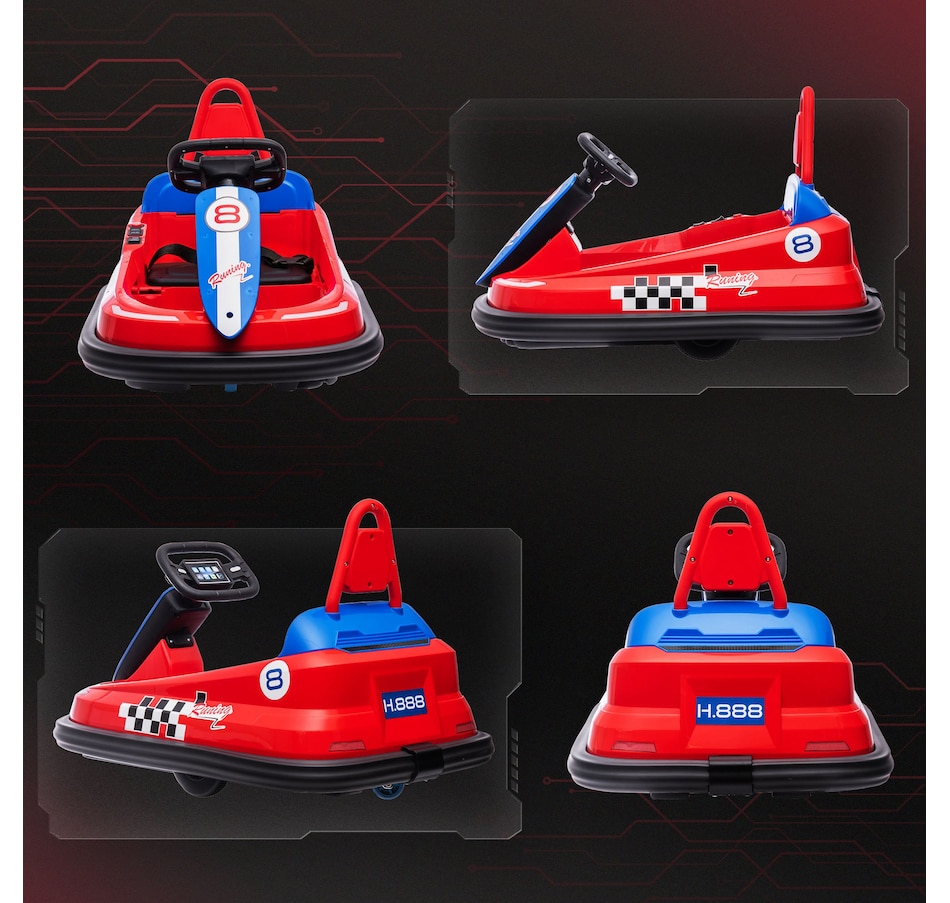 Image 917340_ALTMORE7.jpg, Product 917-340 / Price $129.99, Aosom 6V 360° Rotation Kids Bumper Car w/ Music, Horn and Lights Red from Aosom on TSC.ca's Toys & Hobbies department