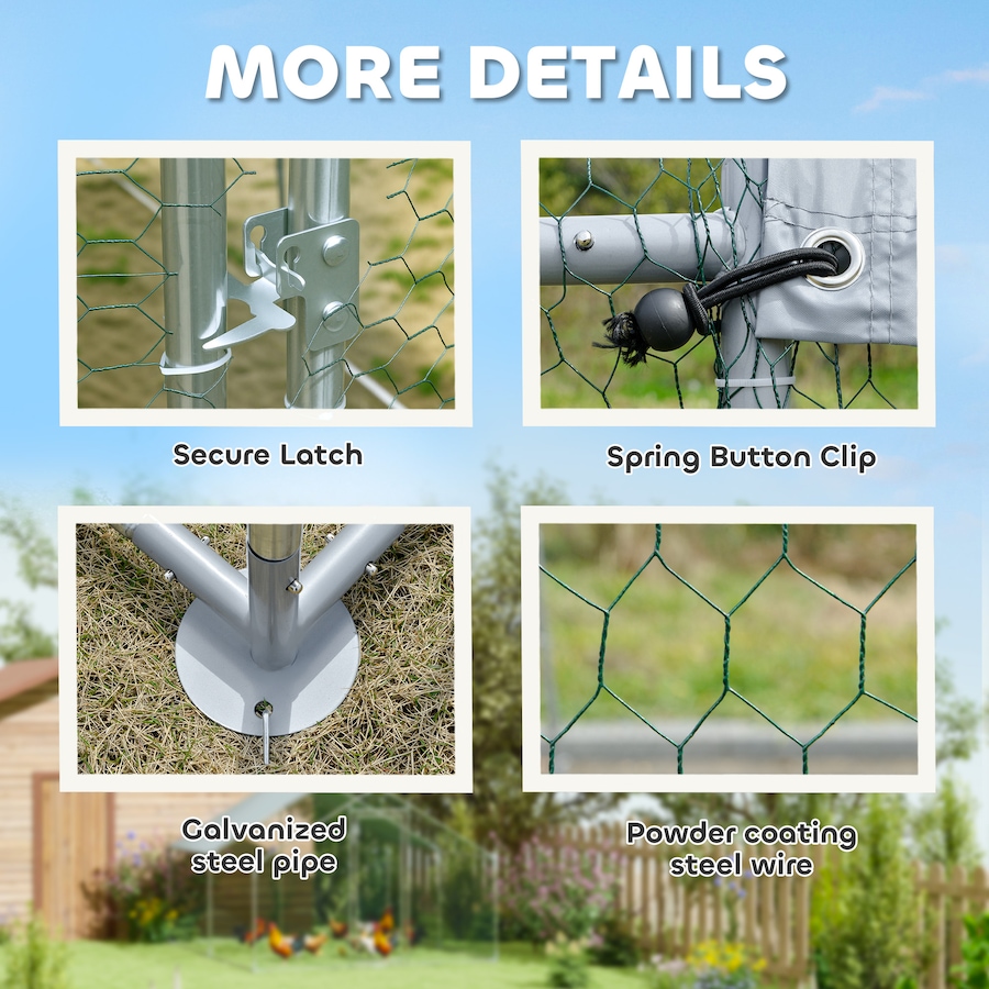 Image 917341_ALTMORE5.jpg, Product 917-341 / Price $258.99, PawHut Metal Chicken Coop, 9.8 x 11.2 Walk-in Chicken Run with Cover from PawHut on TSC.ca's Home & Garden department