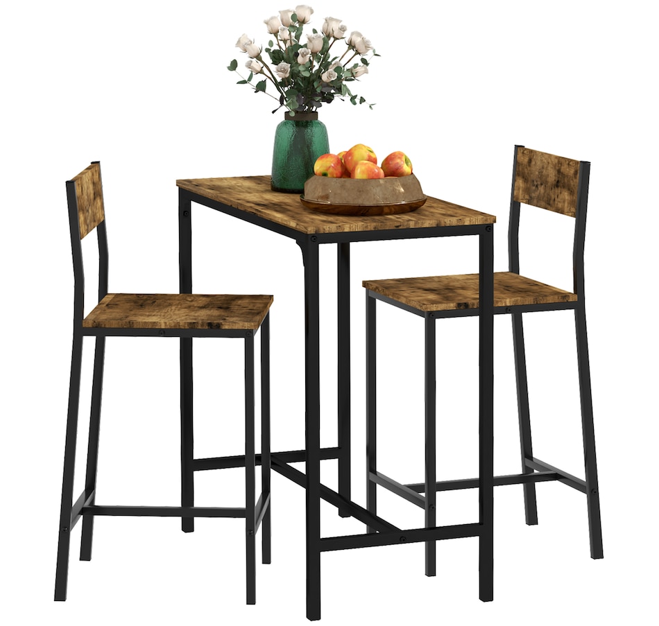 Image 917348_ST01.jpg, Product 917-348 / Price $134.99 - $139.99, HOMCOM Industrial Bar Table Set Counter Height 3 Piece for Small Space from HOMCOM on TSC.ca's Home & Garden department