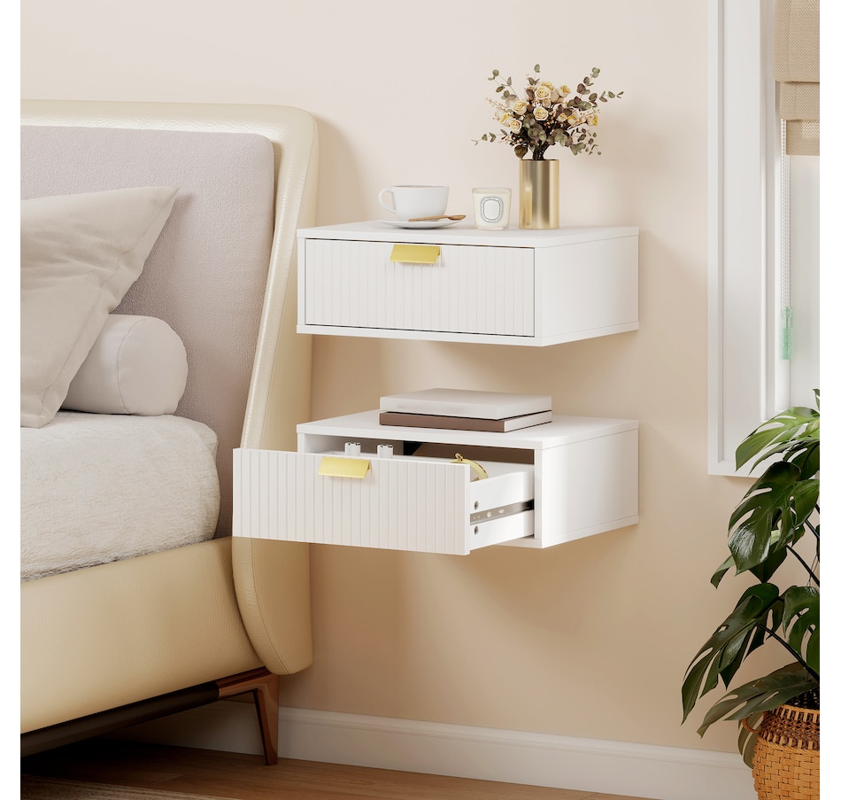 Image 917352_ALTMORE10.jpg, Product 917-352 / Price $82.99 - $84.99, HOMCOM Floating Nightstands Set of 2, Bedside Tables from HOMCOM on TSC.ca's Home & Garden department