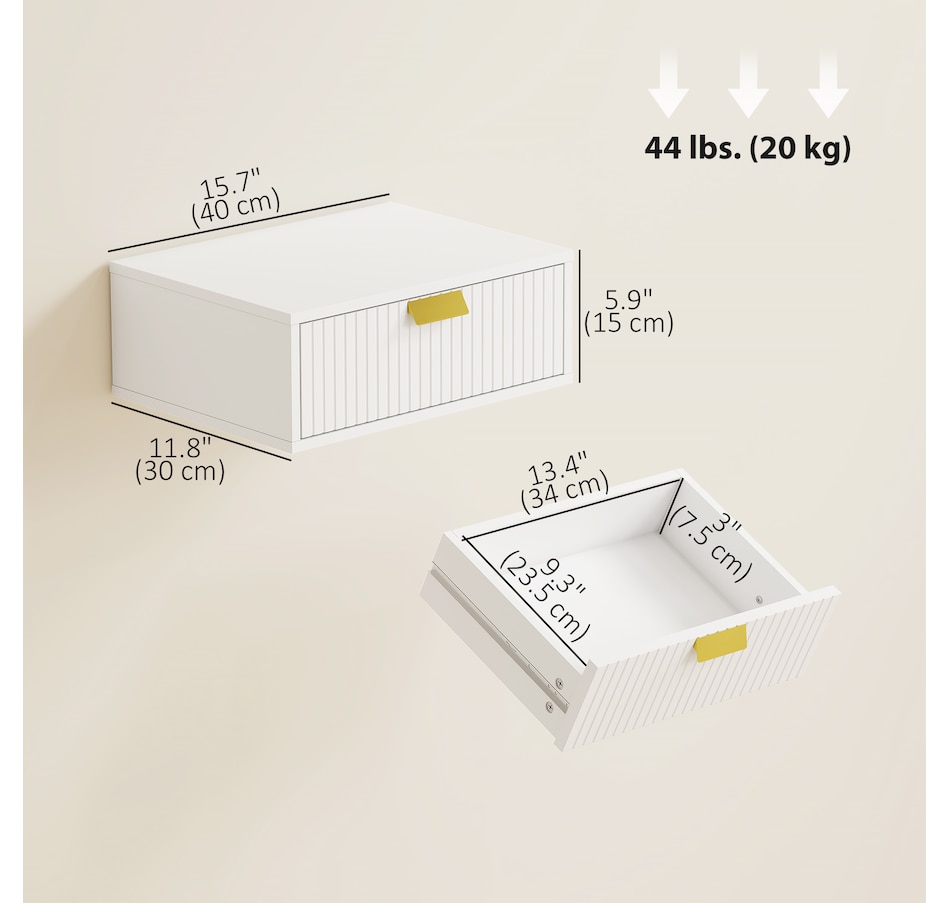 Image 917352_ALTMORE11.jpg, Product 917-352 / Price $82.99 - $84.99, HOMCOM Floating Nightstands Set of 2, Bedside Tables from HOMCOM on TSC.ca's Home & Garden department