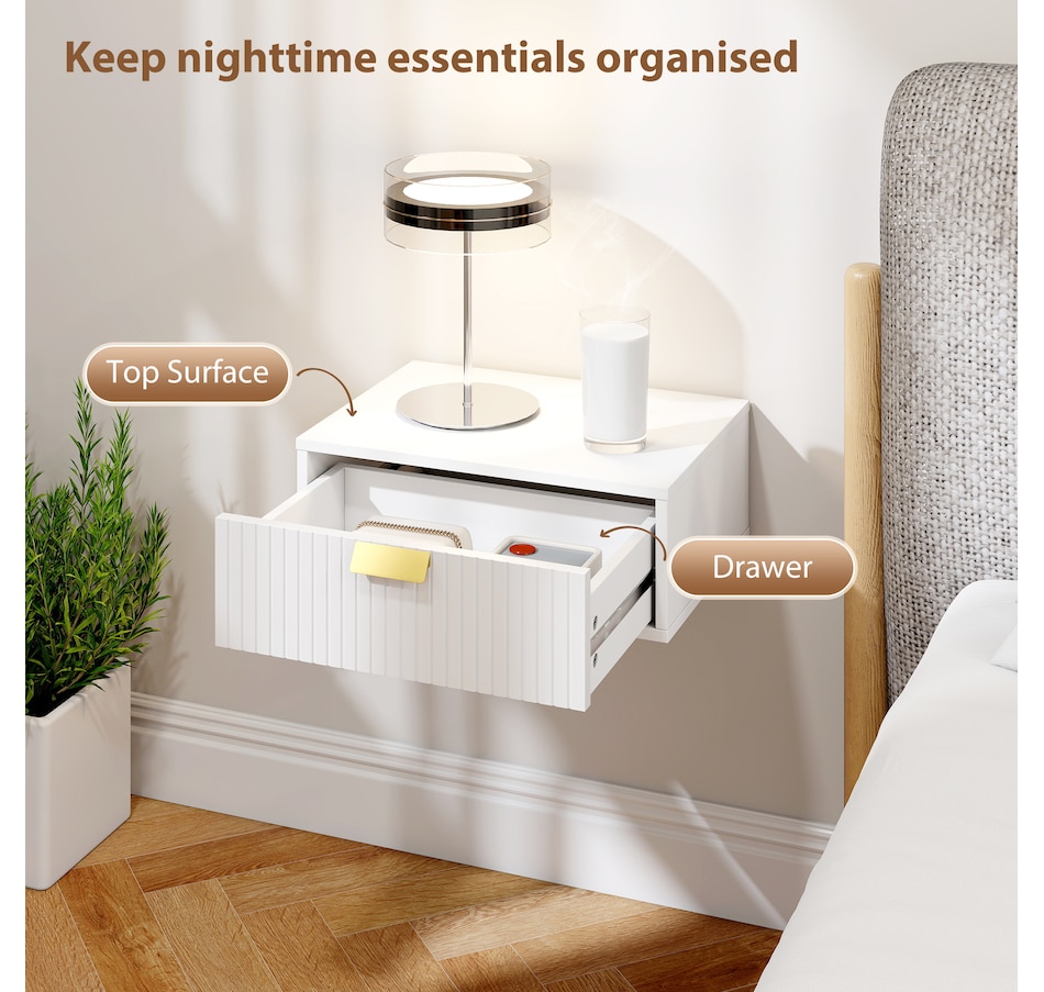 Image 917352_ALTMORE13.jpg, Product 917-352 / Price $82.99 - $84.99, HOMCOM Floating Nightstands Set of 2, Bedside Tables from HOMCOM on TSC.ca's Home & Garden department
