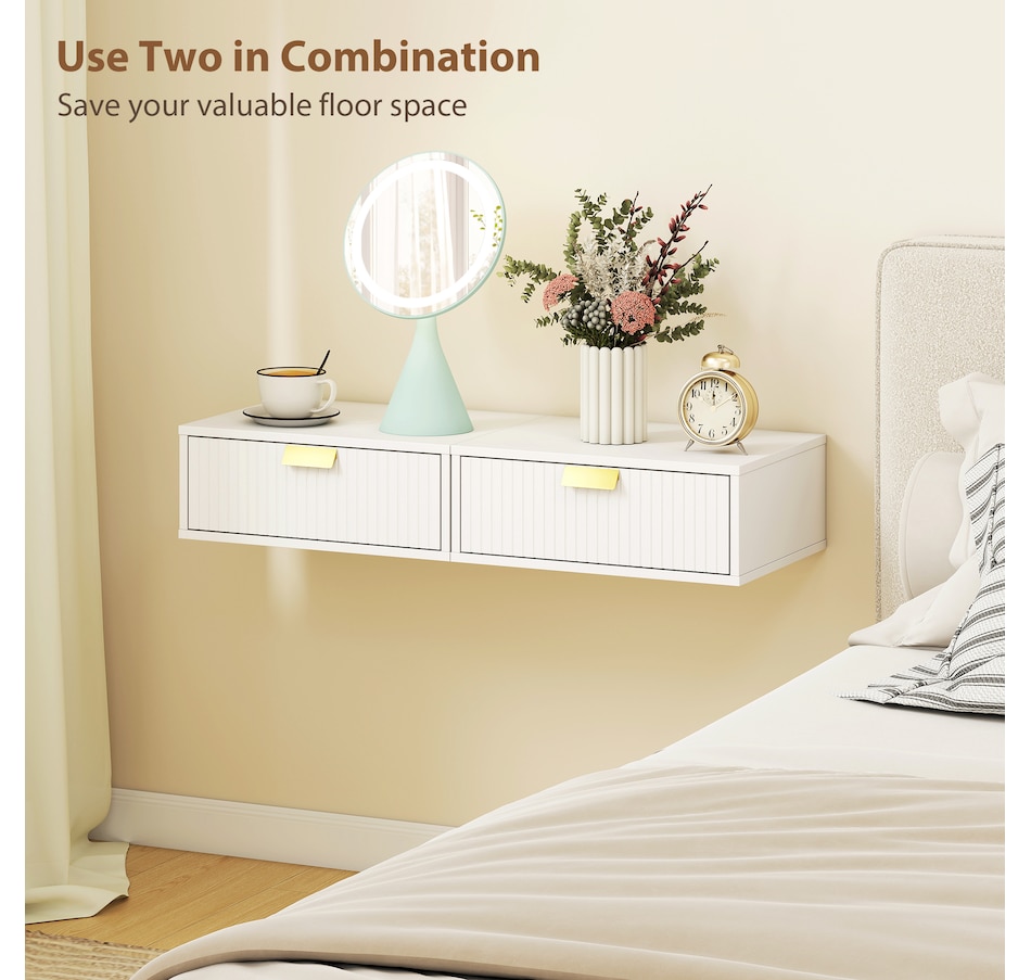 Image 917352_ALTMORE14.jpg, Product 917-352 / Price $82.99 - $84.99, HOMCOM Floating Nightstands Set of 2, Bedside Tables from HOMCOM on TSC.ca's Home & Garden department