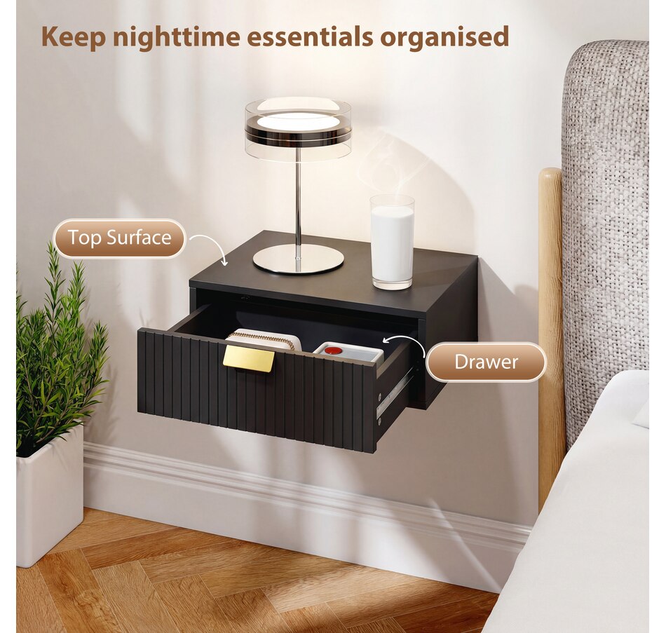 Image 917352_ALTMORE4.jpg, Product 917-352 / Price $82.99 - $84.99, HOMCOM Floating Nightstands Set of 2, Bedside Tables from HOMCOM on TSC.ca's Home & Garden department