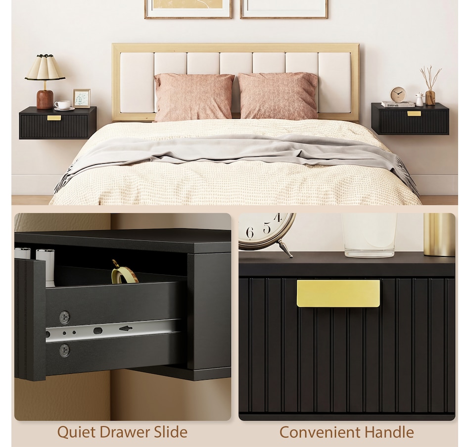 Image 917352_ALTMORE7.jpg, Product 917-352 / Price $82.99 - $84.99, HOMCOM Floating Nightstands Set of 2, Bedside Tables from HOMCOM on TSC.ca's Home & Garden department