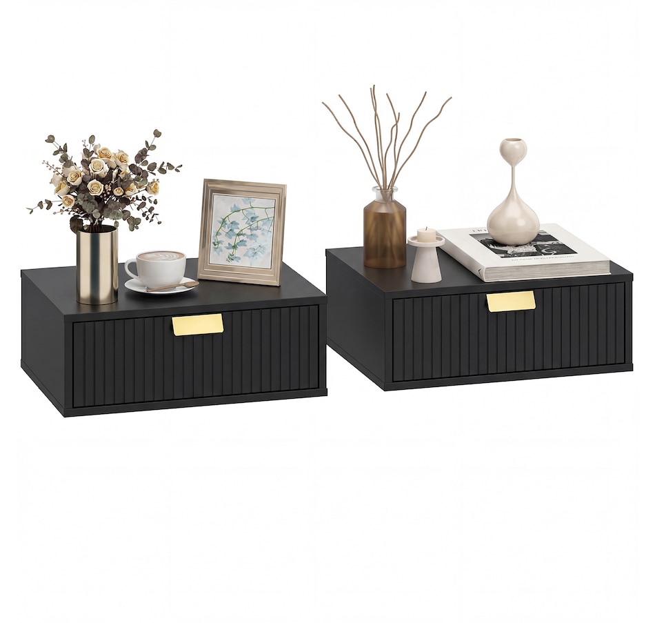 Image 917352_ST01.jpg, Product 917-352 / Price $82.99 - $84.99, HOMCOM Floating Nightstands Set of 2, Bedside Tables from HOMCOM on TSC.ca's Home & Garden department