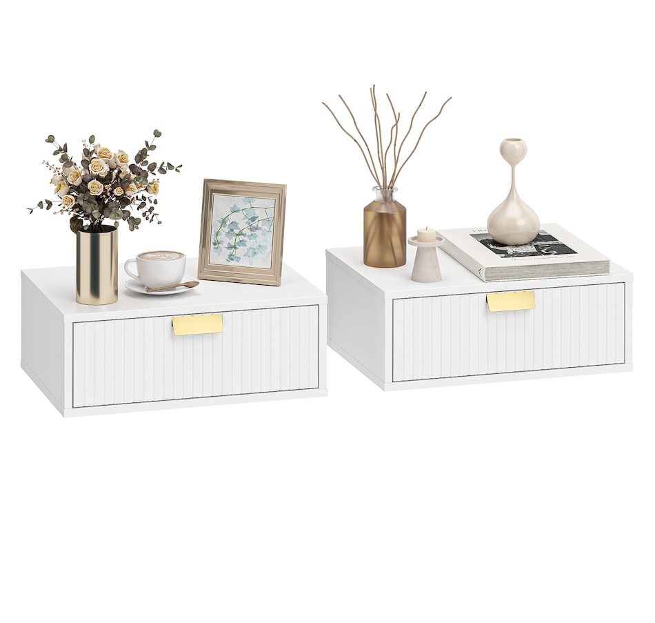 Image 917352_ST02.jpg, Product 917-352 / Price $82.99 - $84.99, HOMCOM Floating Nightstands Set of 2, Bedside Tables from HOMCOM on TSC.ca's Home & Garden department