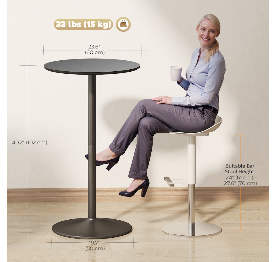 Image 917356_ALTMORE11.jpg, Product 917-356 / Price $94.99, HOMCOM Round Bar Table, 40.2 Inch Modern Bar Height Pub Table from HOMCOM on TSC.ca's Home & Garden department