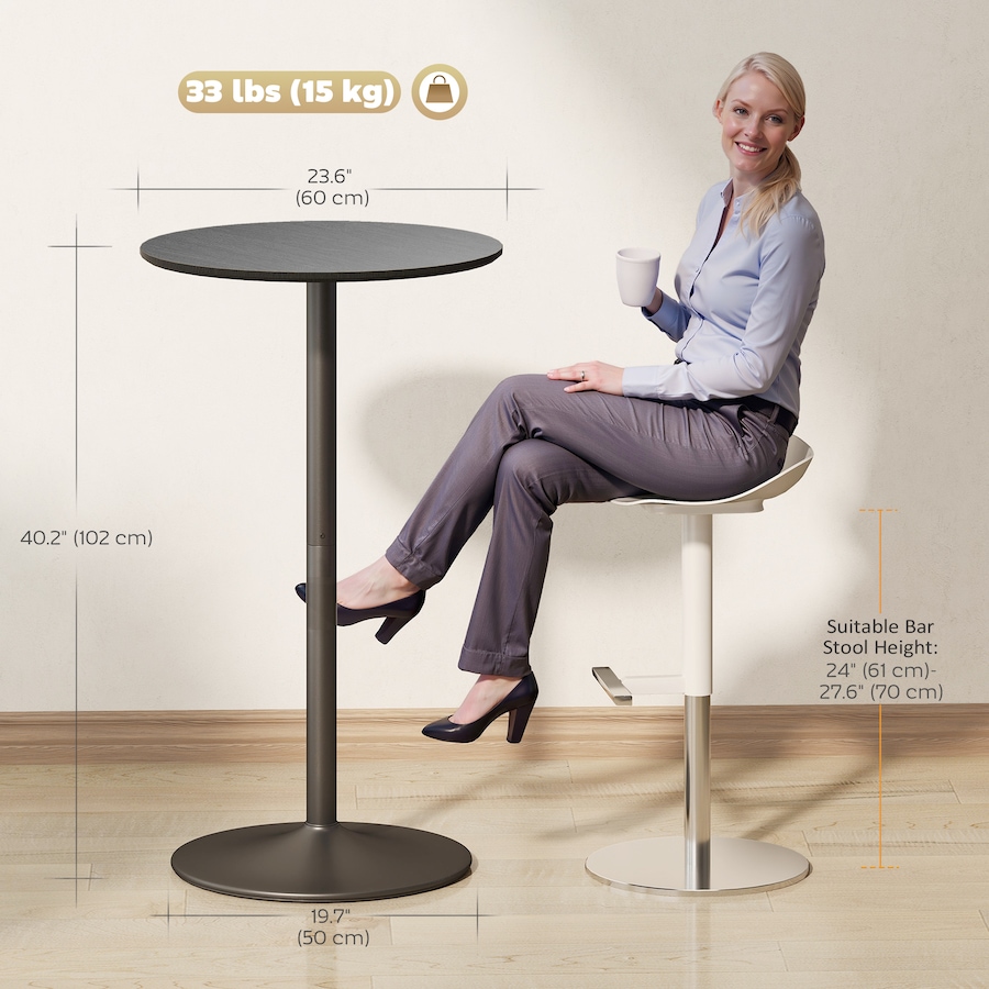 Image 917356_ALTMORE11.jpg, Product 917-356 / Price $87.77, HOMCOM Round Bar Table, 40.2 Inch Modern Bar Height Pub Table from HOMCOM on TSC.ca's Home & Garden department