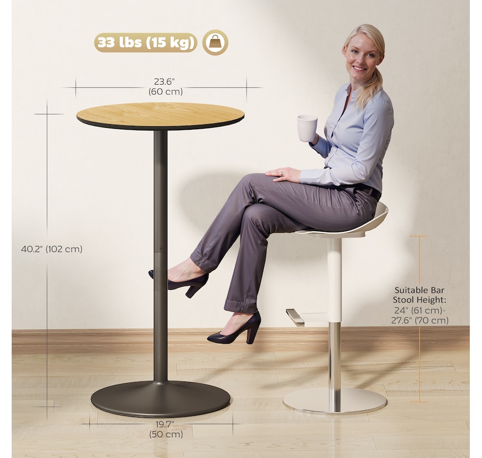 Image 917356_ALTMORE2.jpg, Product 917-356 / Price $94.99, HOMCOM Round Bar Table, 40.2 Inch Modern Bar Height Pub Table from HOMCOM on TSC.ca's Home & Garden department