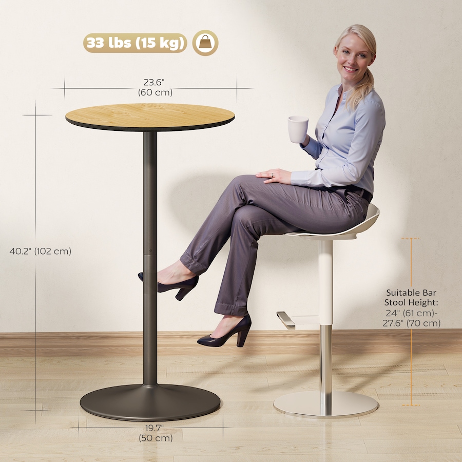 Image 917356_ALTMORE2.jpg, Product 917-356 / Price $87.77, HOMCOM Round Bar Table, 40.2 Inch Modern Bar Height Pub Table from HOMCOM on TSC.ca's Home & Garden department