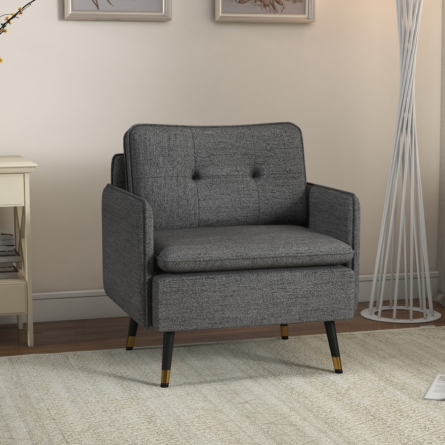 Image 917361_ALTMORE10.jpg, Product 917-361 / Price $151.99 - $184.99, HOMCOM Modern Accent Chair, Fabric Armchair w/ Wide Lounge Seat, Steel Legs from HOMCOM on TSC.ca's Home & Garden department