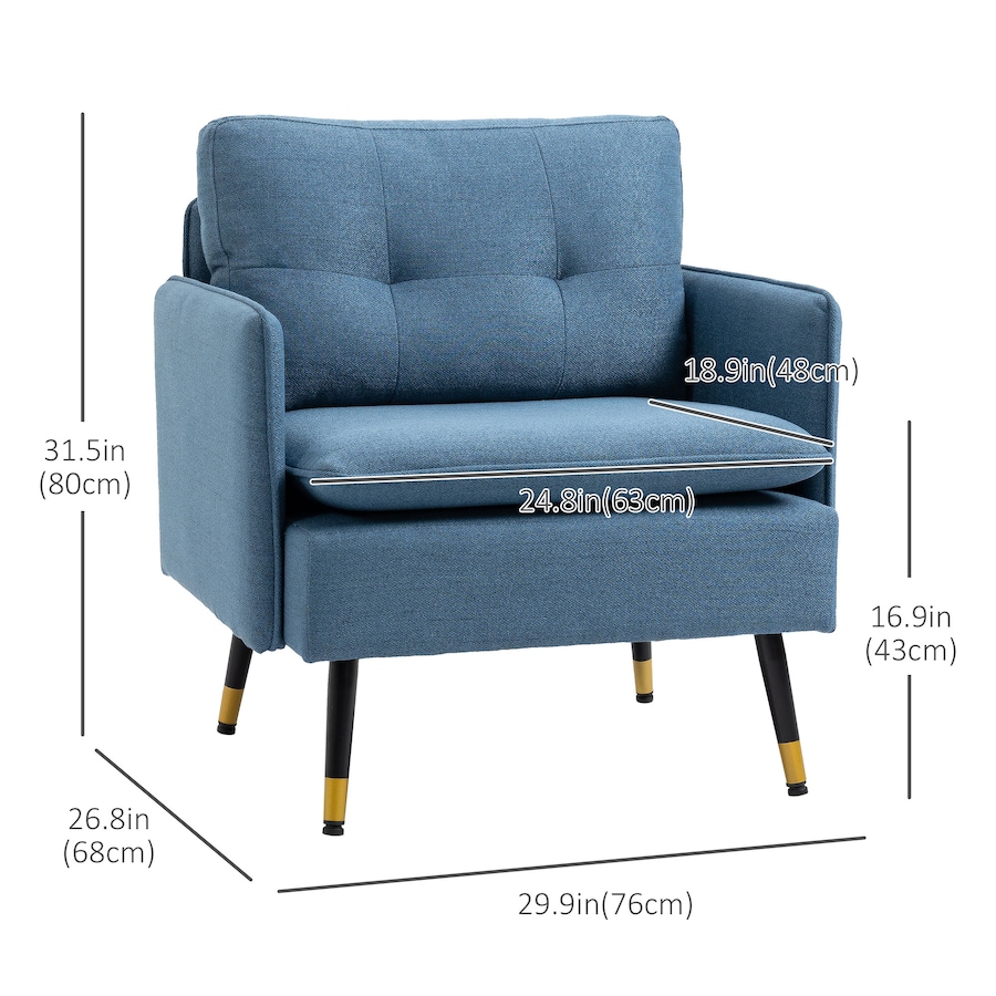 Image 917361_ALTMORE2.jpg, Product 917-361 / Price $151.99 - $184.99, HOMCOM Modern Accent Chair, Fabric Armchair w/ Wide Lounge Seat, Steel Legs from HOMCOM on TSC.ca's Home & Garden department