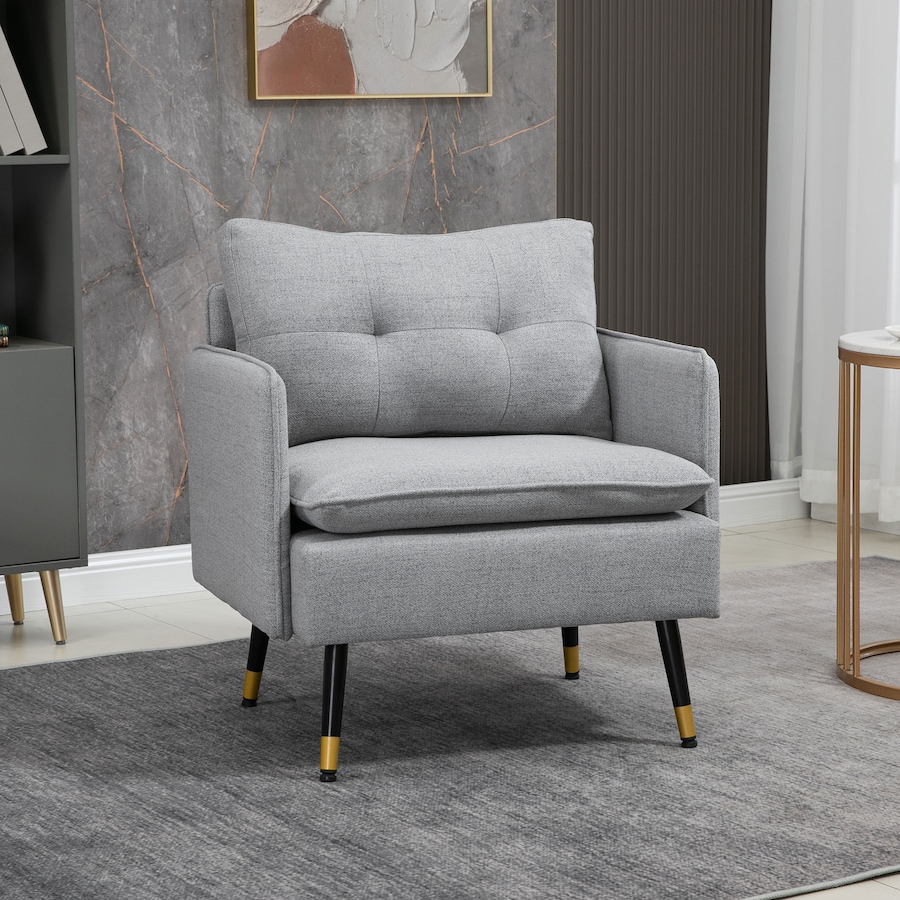 Image 917361_ALTMORE22.jpg, Product 917-361 / Price $151.99 - $184.99, HOMCOM Modern Accent Chair, Fabric Armchair w/ Wide Lounge Seat, Steel Legs from HOMCOM on TSC.ca's Home & Garden department
