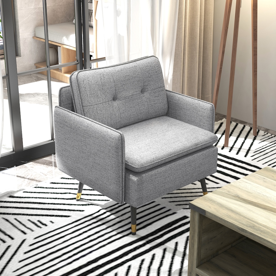 Image 917361_ALTMORE23.jpg, Product 917-361 / Price $151.99 - $184.99, HOMCOM Modern Accent Chair, Fabric Armchair w/ Wide Lounge Seat, Steel Legs from HOMCOM on TSC.ca's Home & Garden department