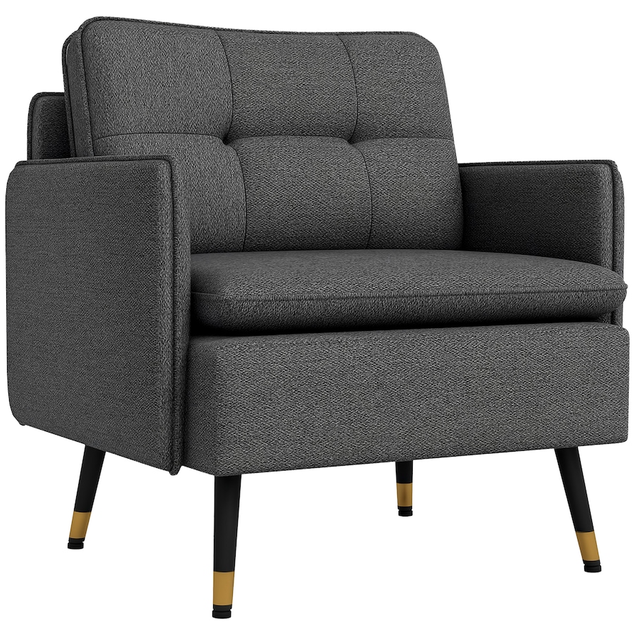 Image 917361_ST02.jpg, Product 917-361 / Price $151.99 - $184.99, HOMCOM Modern Accent Chair, Fabric Armchair w/ Wide Lounge Seat, Steel Legs from HOMCOM on TSC.ca's Home & Garden department