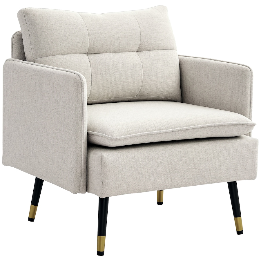Image 917361_ST04.jpg, Product 917-361 / Price $151.99 - $184.99, HOMCOM Modern Accent Chair, Fabric Armchair w/ Wide Lounge Seat, Steel Legs from HOMCOM on TSC.ca's Home & Garden department