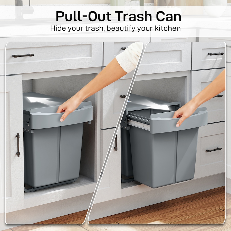 Image 917367_ALTMORE12.jpg, Product 917-367 / Price $119.99 - $126.99, HOMCOM 10.6 Gal (40 L) Pull Out Trash Can, Kitchen Garbage Bin from HOMCOM on TSC.ca's Kitchen department