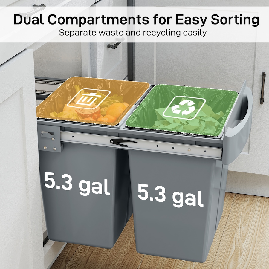 Image 917367_ALTMORE13.jpg, Product 917-367 / Price $119.99 - $126.99, HOMCOM 10.6 Gal (40 L) Pull Out Trash Can, Kitchen Garbage Bin from HOMCOM on TSC.ca's Kitchen department