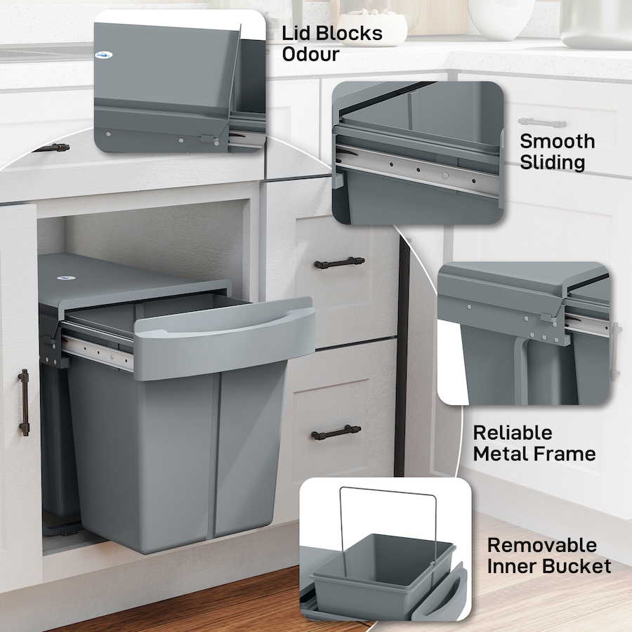 Image 917367_ALTMORE16.jpg, Product 917-367 / Price $119.99 - $126.99, HOMCOM 10.6 Gal (40 L) Pull Out Trash Can, Kitchen Garbage Bin from HOMCOM on TSC.ca's Kitchen department
