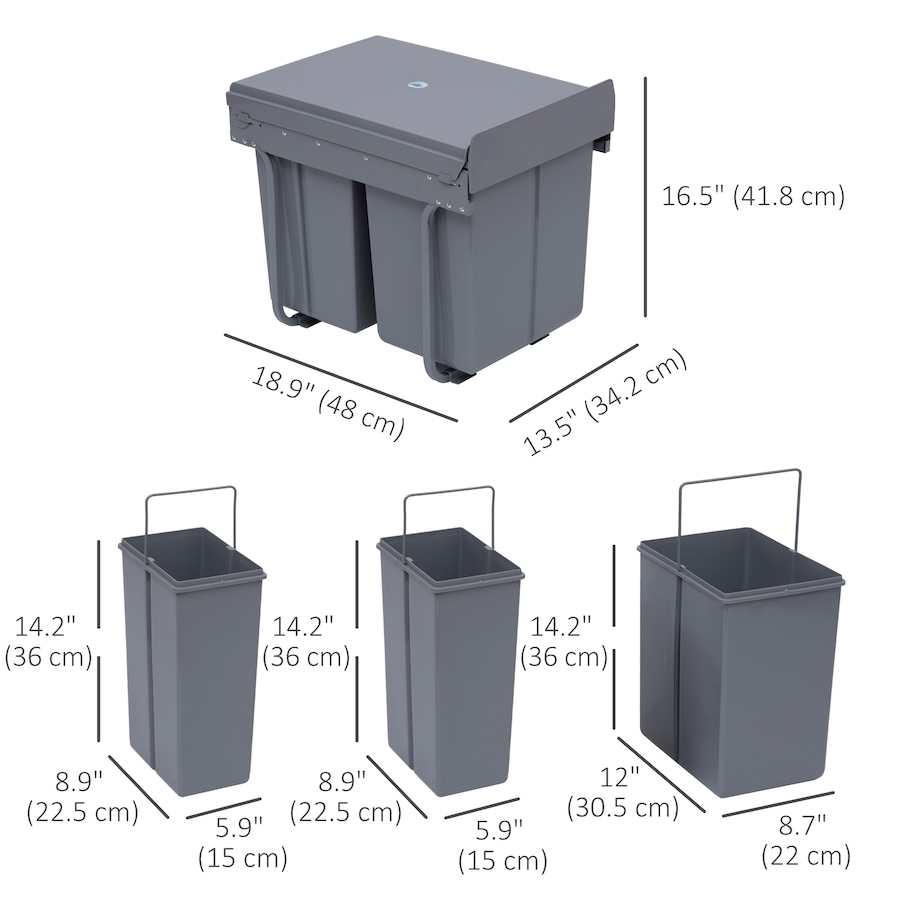 Image 917367_ALTMORE2.jpg, Product 917-367 / Price $119.99 - $126.99, HOMCOM 10.6 Gal (40 L) Pull Out Trash Can, Kitchen Garbage Bin from HOMCOM on TSC.ca's Kitchen department