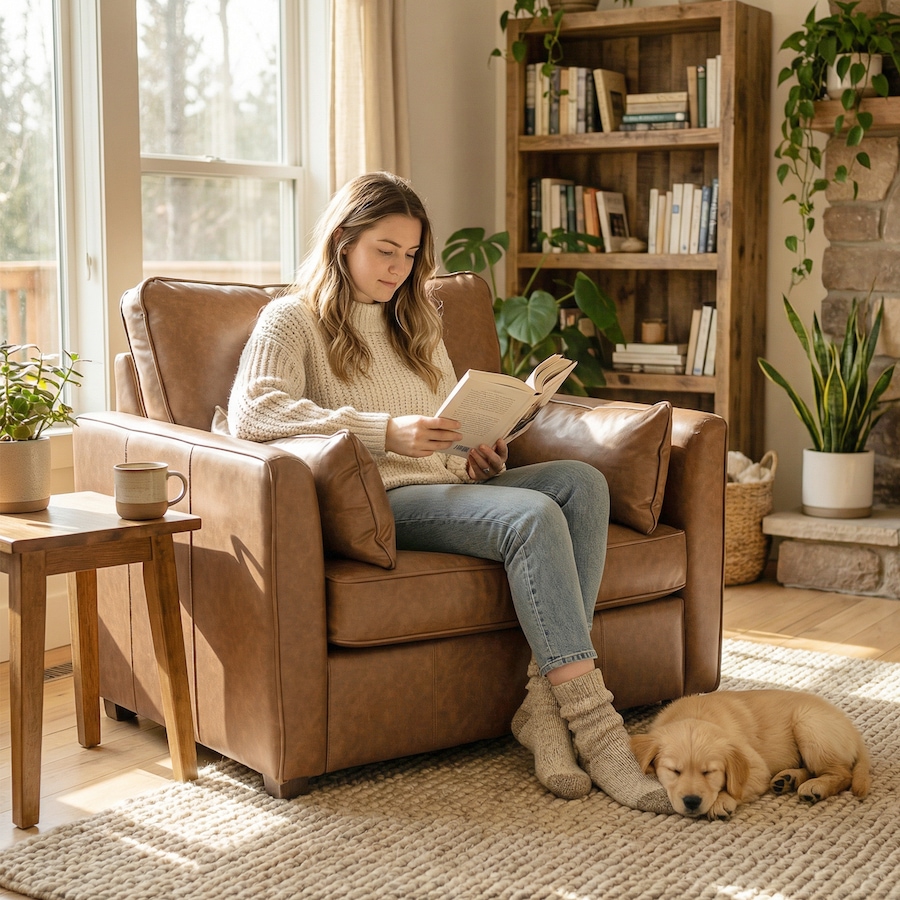 Image 917371_ALTMORE10.jpg, Product 917-371 / Price $329.79, HOMCOM Accent Chair, PU Leather Upholstered Armchair with Wide Seat from HOMCOM on TSC.ca's Home & Garden department