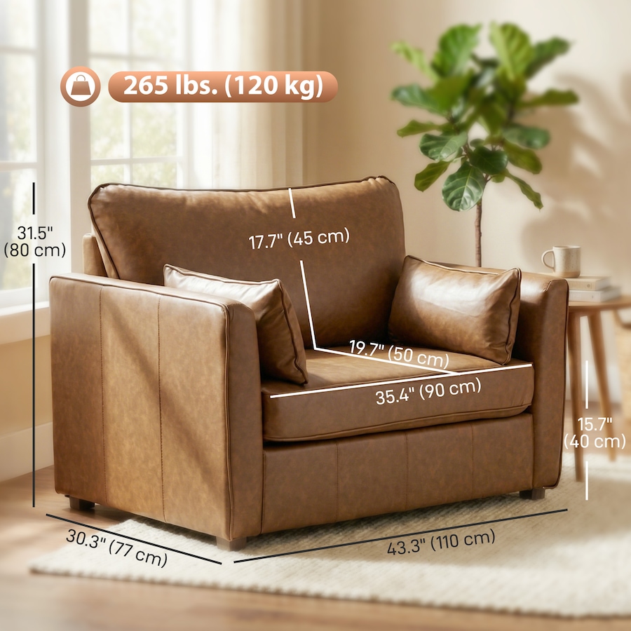 Image 917371_ALTMORE11.jpg, Product 917-371 / Price $329.79, HOMCOM Accent Chair, PU Leather Upholstered Armchair with Wide Seat from HOMCOM on TSC.ca's Home & Garden department