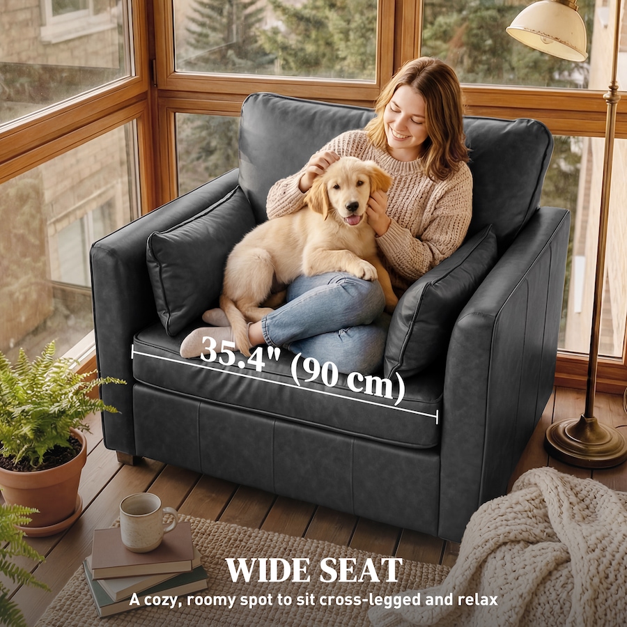 Image 917371_ALTMORE4.jpg, Product 917-371 / Price $329.79, HOMCOM Accent Chair, PU Leather Upholstered Armchair with Wide Seat from HOMCOM on TSC.ca's Home & Garden department