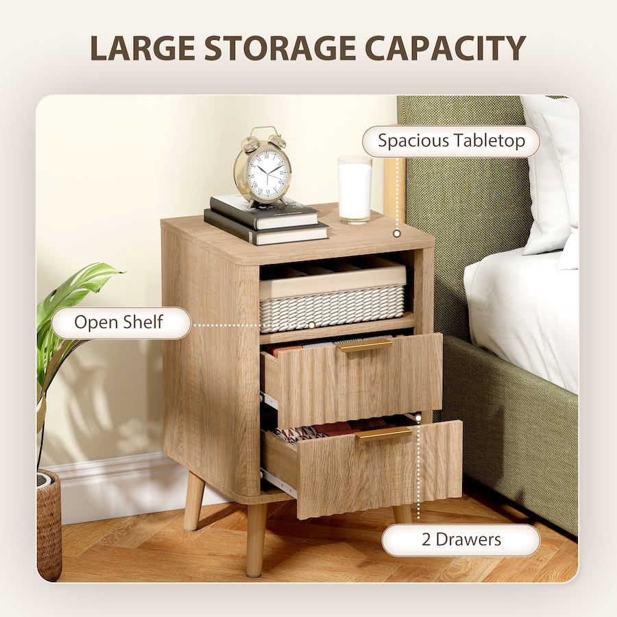 Image 917372_ALTMORE13.jpg, Product 917-372 / Price $184.99, HOMCOM Nightstands Set of 2, Bedside Tables with Charging Station from HOMCOM on TSC.ca's Home & Garden department