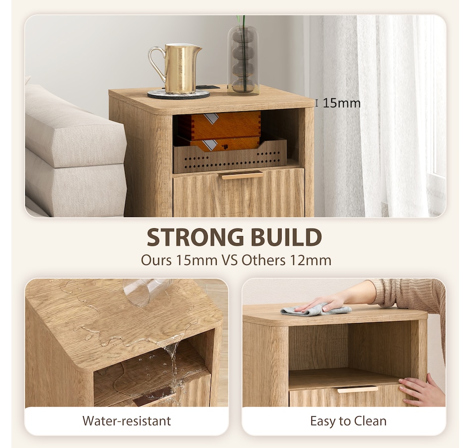 Image 917372_ALTMORE14.jpg, Product 917-372 / Price $199.99 - $209.99, HOMCOM Nightstands Set of 2, Bedside Tables with Charging Station from HOMCOM on TSC.ca's Home & Garden department
