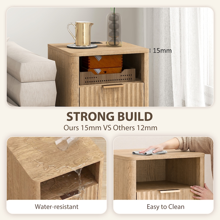 Image 917372_ALTMORE14.jpg, Product 917-372 / Price $184.99, HOMCOM Nightstands Set of 2, Bedside Tables with Charging Station from HOMCOM on TSC.ca's Home & Garden department