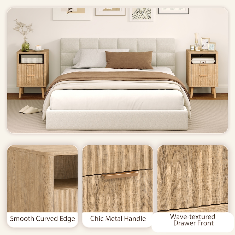 Image 917372_ALTMORE15.jpg, Product 917-372 / Price $184.99, HOMCOM Nightstands Set of 2, Bedside Tables with Charging Station from HOMCOM on TSC.ca's Home & Garden department
