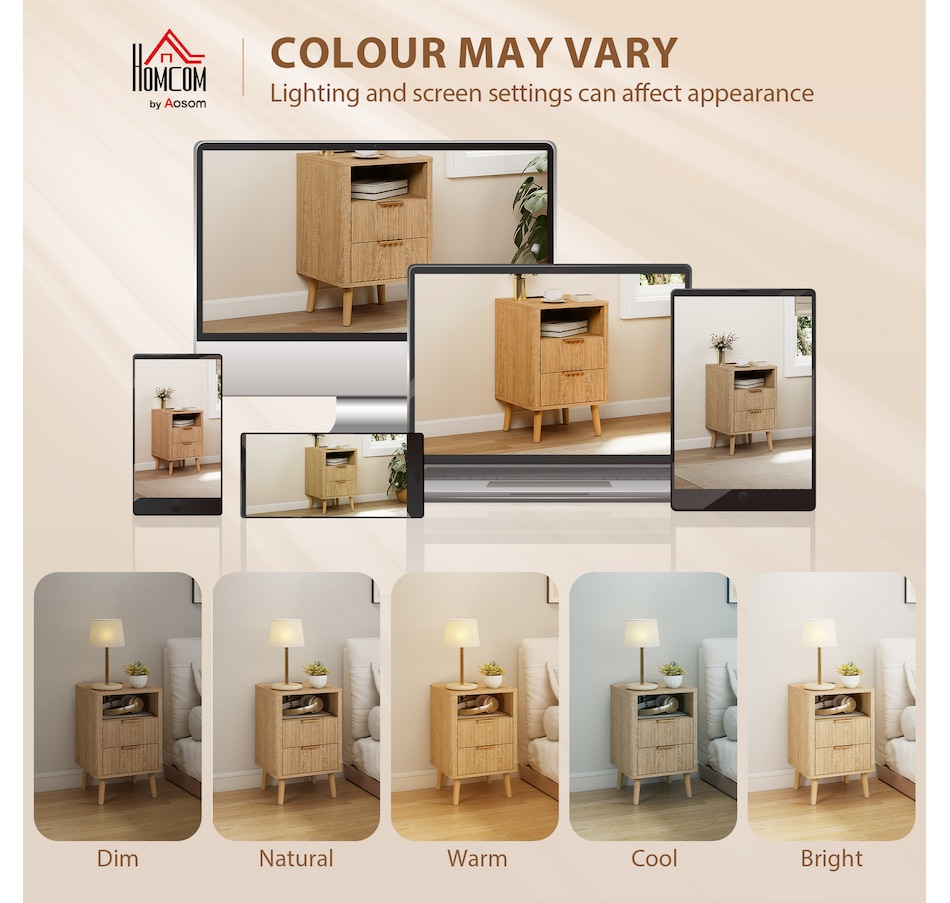 Image 917372_ALTMORE16.jpg, Product 917-372 / Price $199.99 - $209.99, HOMCOM Nightstands Set of 2, Bedside Tables with Charging Station from HOMCOM on TSC.ca's Home & Garden department