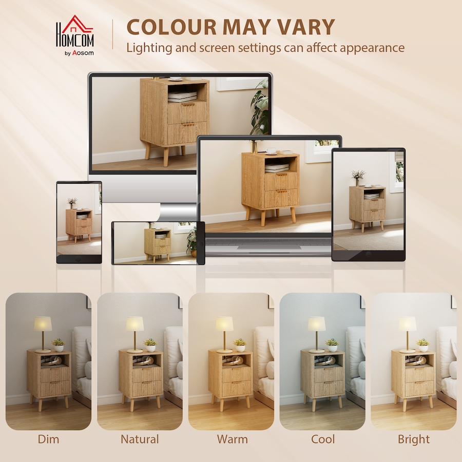 Image 917372_ALTMORE16.jpg, Product 917-372 / Price $184.99, HOMCOM Nightstands Set of 2, Bedside Tables with Charging Station from HOMCOM on TSC.ca's Home & Garden department