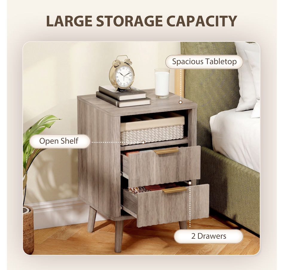 Image 917372_ALTMORE4.jpg, Product 917-372 / Price $199.99 - $209.99, HOMCOM Nightstands Set of 2, Bedside Tables with Charging Station from HOMCOM on TSC.ca's Home & Garden department