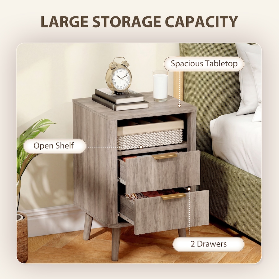 Image 917372_ALTMORE4.jpg, Product 917-372 / Price $184.99, HOMCOM Nightstands Set of 2, Bedside Tables with Charging Station from HOMCOM on TSC.ca's Home & Garden department