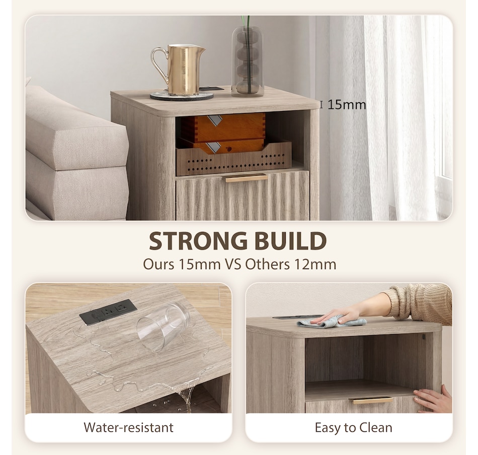 Image 917372_ALTMORE5.jpg, Product 917-372 / Price $199.99 - $209.99, HOMCOM Nightstands Set of 2, Bedside Tables with Charging Station from HOMCOM on TSC.ca's Home & Garden department