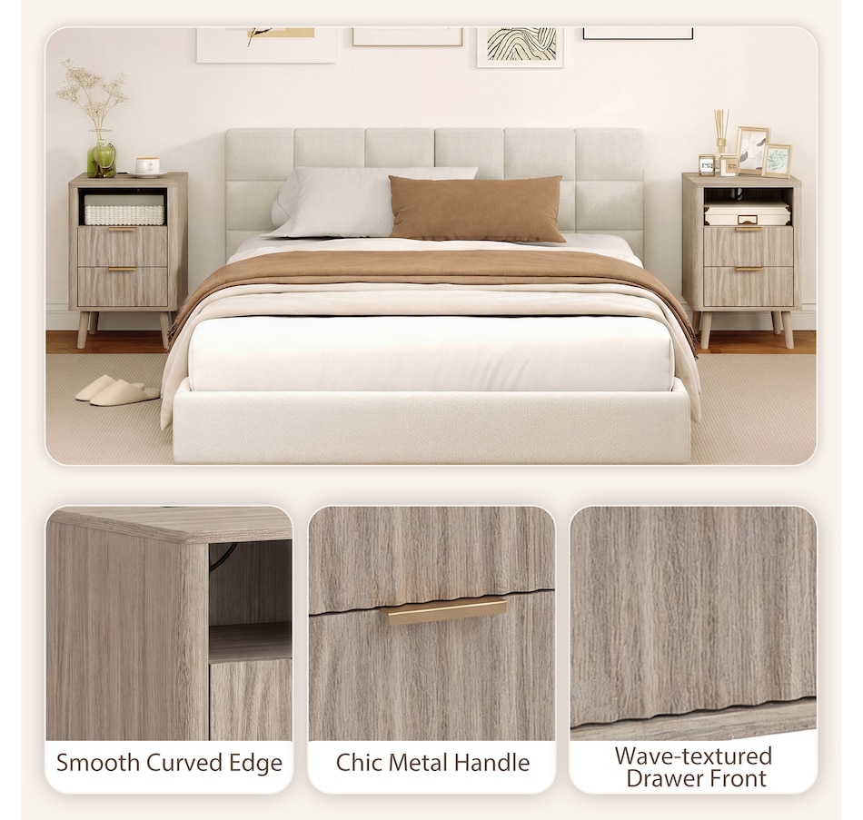 Image 917372_ALTMORE6.jpg, Product 917-372 / Price $199.99 - $209.99, HOMCOM Nightstands Set of 2, Bedside Tables with Charging Station from HOMCOM on TSC.ca's Home & Garden department